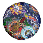 Custom NAIDOC Week 2024 Western Bulldogs Spare Tire Cover Australia Aboriginal Dot Painting