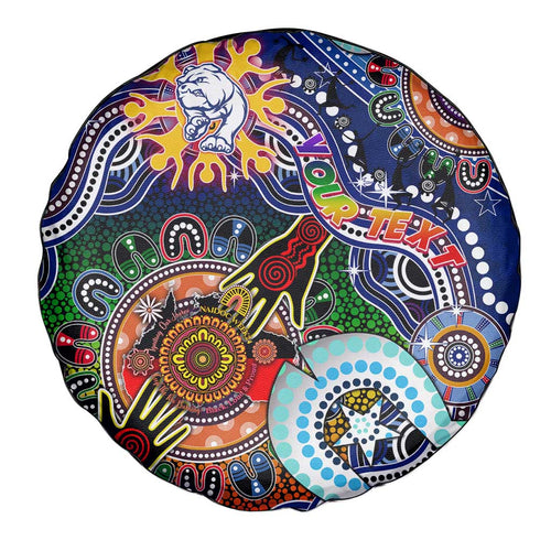 Custom NAIDOC Week 2024 Western Bulldogs Spare Tire Cover Australia Aboriginal Dot Painting