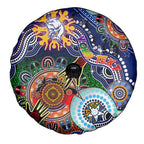 Custom NAIDOC Week 2024 Western Bulldogs Spare Tire Cover Australia Aboriginal Dot Painting