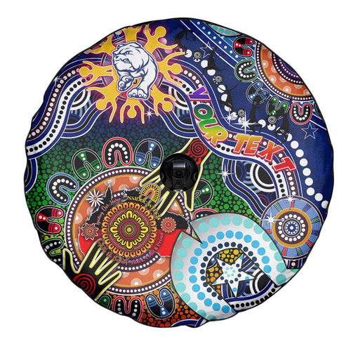 Custom NAIDOC Week 2024 Western Bulldogs Spare Tire Cover Australia Aboriginal Dot Painting
