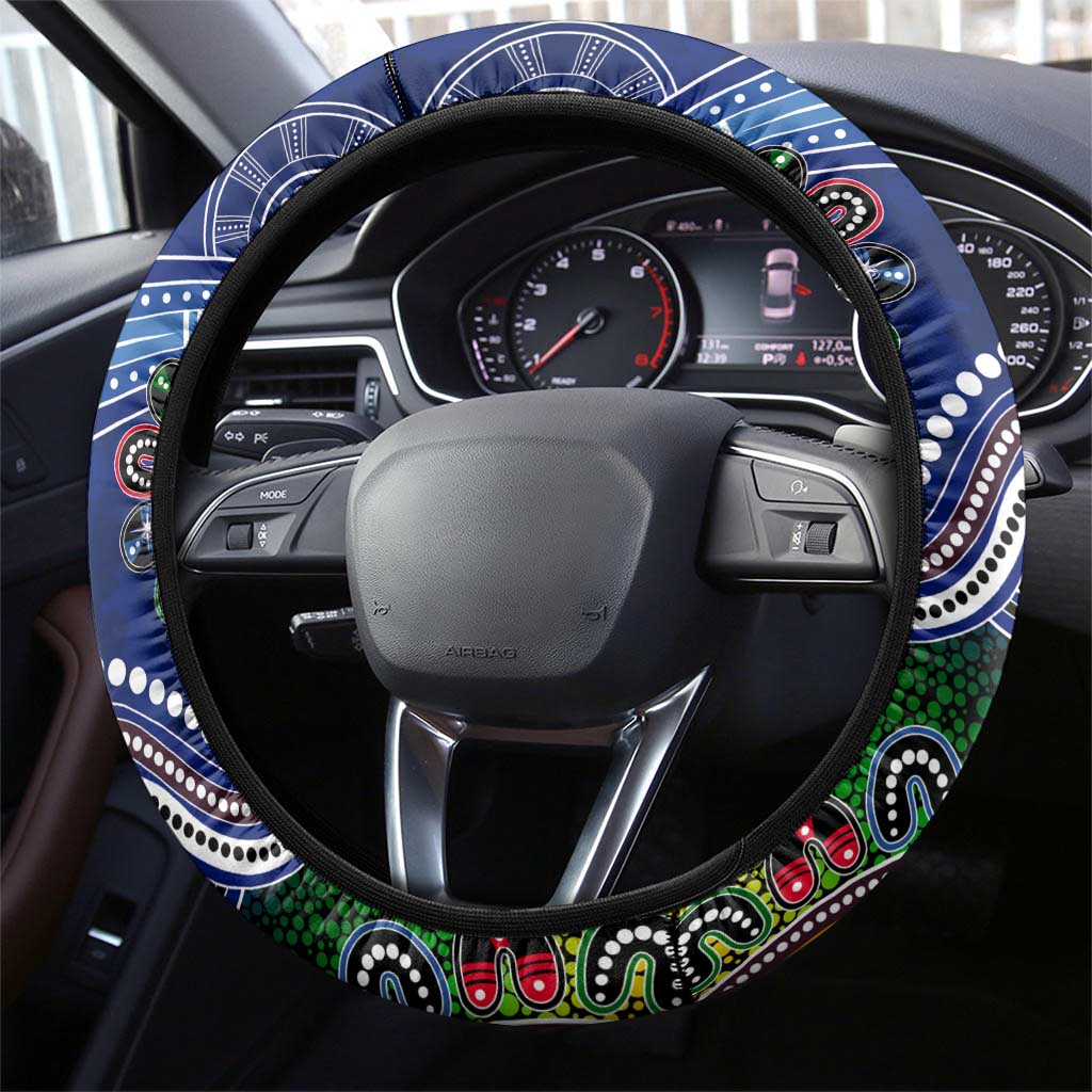 NAIDOC Week 2024 Western Bulldogs Steering Wheel Cover Australia Aboriginal Dot Painting