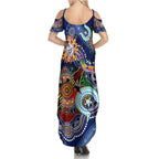 Custom NAIDOC Week 2024 Western Bulldogs Summer Maxi Dress Australia Aboriginal Dot Painting