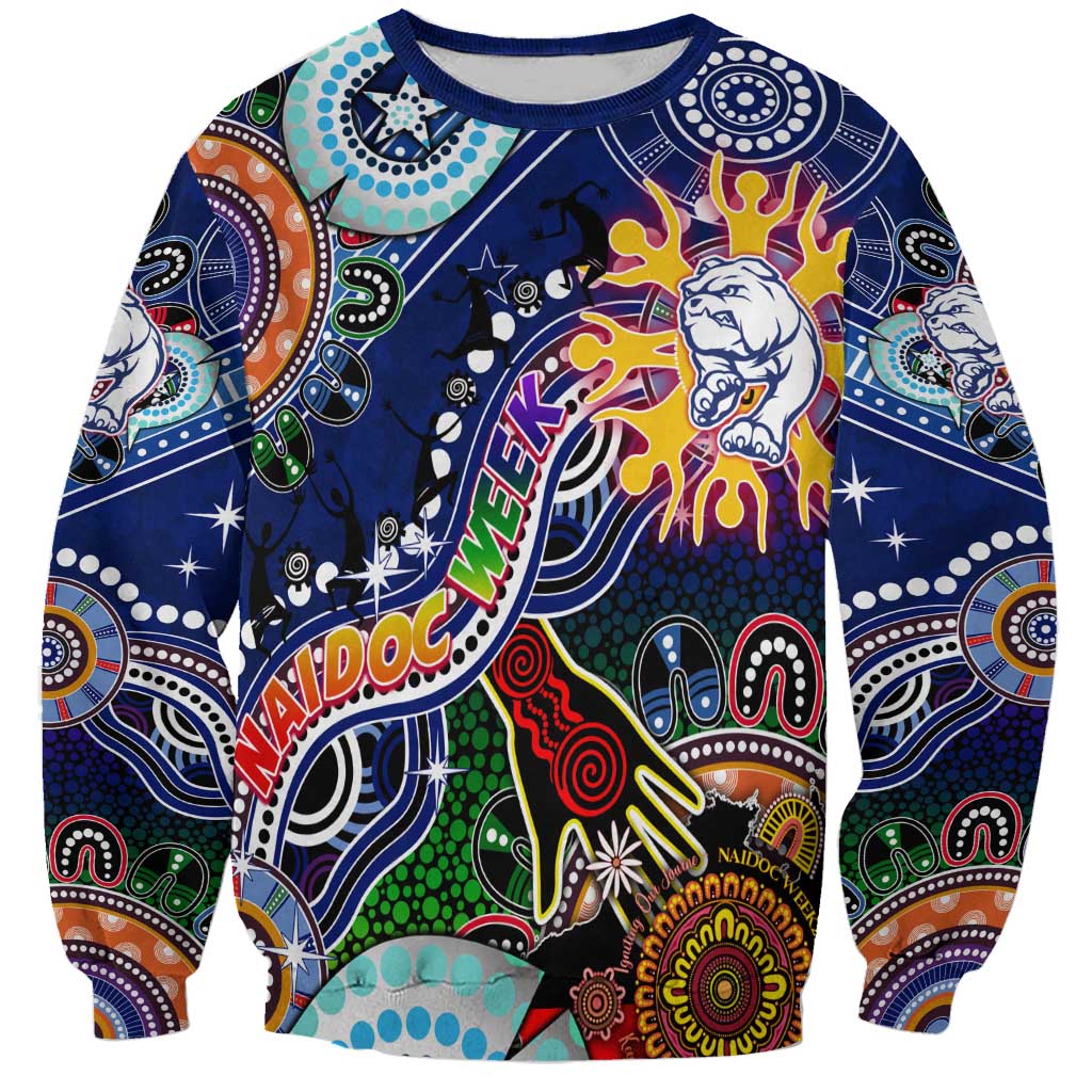 Custom NAIDOC Week 2024 Western Bulldogs Sweatshirt Australia Aboriginal Dot Painting