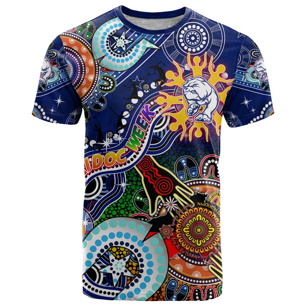 Custom NAIDOC Week 2024 Western Bulldogs T Shirt Australia Aboriginal Dot Painting