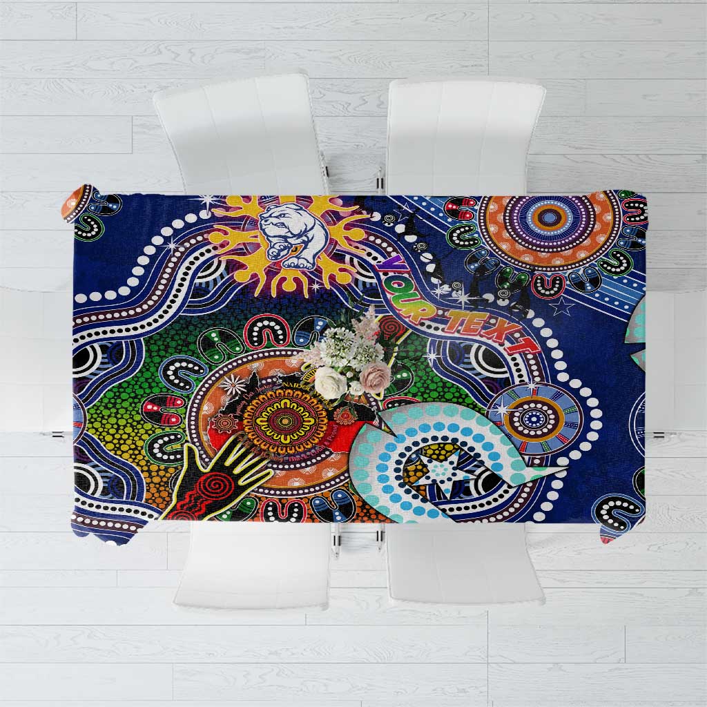 Custom NAIDOC Week 2024 Western Bulldogs Tablecloth Australia Aboriginal Dot Painting