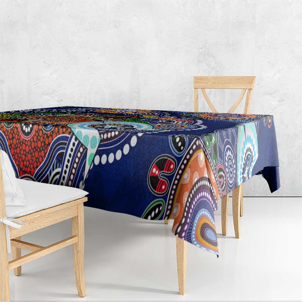 Custom NAIDOC Week 2024 Western Bulldogs Tablecloth Australia Aboriginal Dot Painting