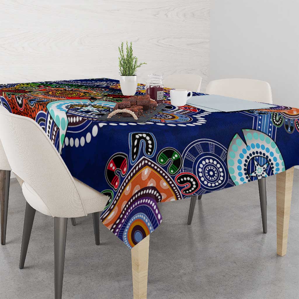 Custom NAIDOC Week 2024 Western Bulldogs Tablecloth Australia Aboriginal Dot Painting