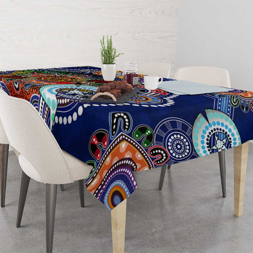 Custom NAIDOC Week 2024 Western Bulldogs Tablecloth Australia Aboriginal Dot Painting