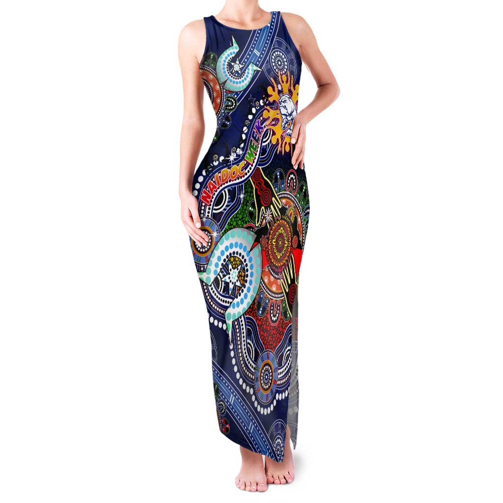 Custom NAIDOC Week 2024 Western Bulldogs Tank Maxi Dress Australia Aboriginal Dot Painting