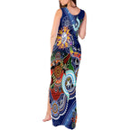 Custom NAIDOC Week 2024 Western Bulldogs Tank Maxi Dress Australia Aboriginal Dot Painting