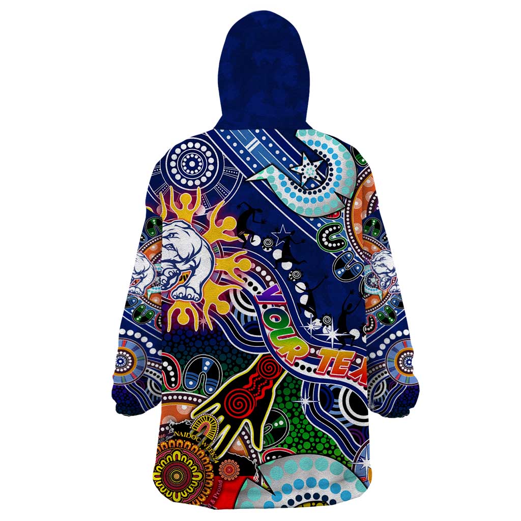 Custom NAIDOC Week 2024 Western Bulldogs Wearable Blanket Hoodie Australia Aboriginal Dot Painting