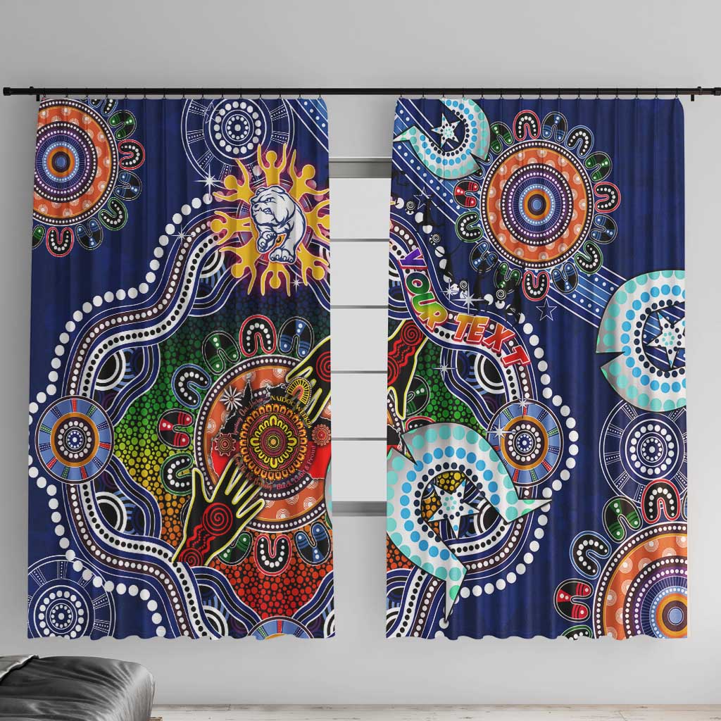 Custom NAIDOC Week 2024 Western Bulldogs Window Curtain Australia Aboriginal Dot Painting