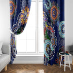 Custom NAIDOC Week 2024 Western Bulldogs Window Curtain Australia Aboriginal Dot Painting