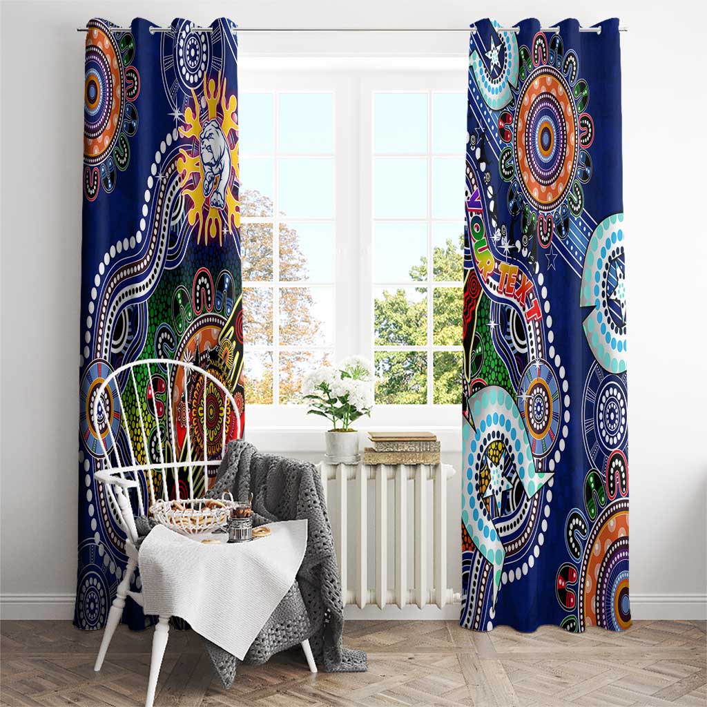 Custom NAIDOC Week 2024 Western Bulldogs Window Curtain Australia Aboriginal Dot Painting