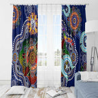 Custom NAIDOC Week 2024 Western Bulldogs Window Curtain Australia Aboriginal Dot Painting
