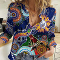 Custom NAIDOC Week 2024 Western Bulldogs Women Casual Shirt Australia Aboriginal Dot Painting