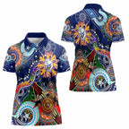 Custom NAIDOC Week 2024 Western Bulldogs Women Polo Shirt Australia Aboriginal Dot Painting