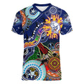 Custom NAIDOC Week 2024 Western Bulldogs Women V-Neck T-Shirt Australia Aboriginal Dot Painting