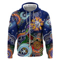 Custom NAIDOC Week 2024 Western Bulldogs Zip Hoodie Australia Aboriginal Dot Painting