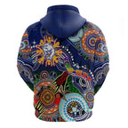 Custom NAIDOC Week 2024 Western Bulldogs Zip Hoodie Australia Aboriginal Dot Painting