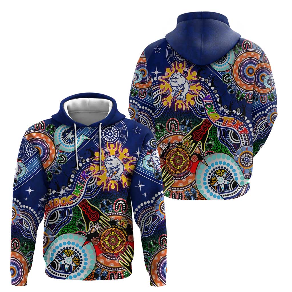 Custom NAIDOC Week 2024 Western Bulldogs Zip Hoodie Australia Aboriginal Dot Painting