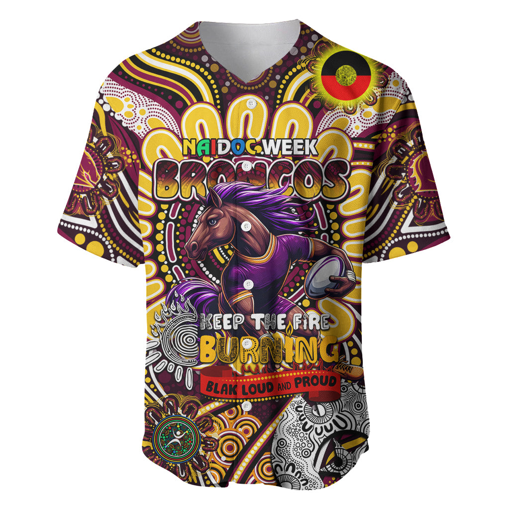 Custom NAIDOC Week 2024 Broncos Baseball Jersey Mascot Rugby
