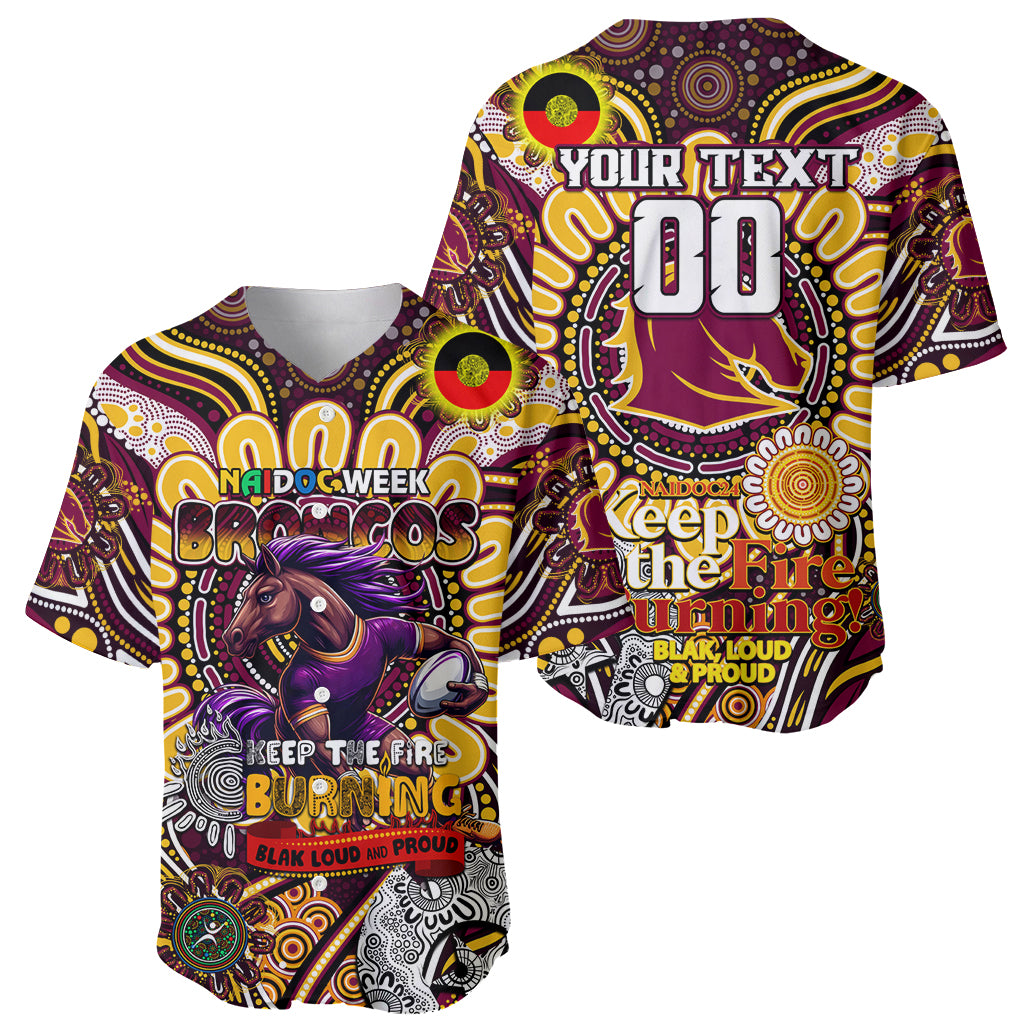 Custom NAIDOC Week 2024 Broncos Baseball Jersey Mascot Rugby