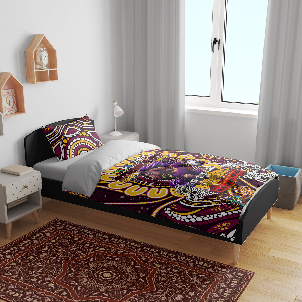 NAIDOC Week 2024 Broncos Bedding Set Mascot Rugby
