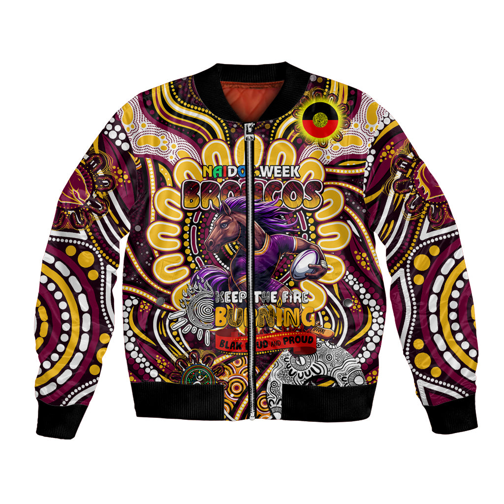 Custom NAIDOC Week 2024 Broncos Bomber Jacket Mascot Rugby