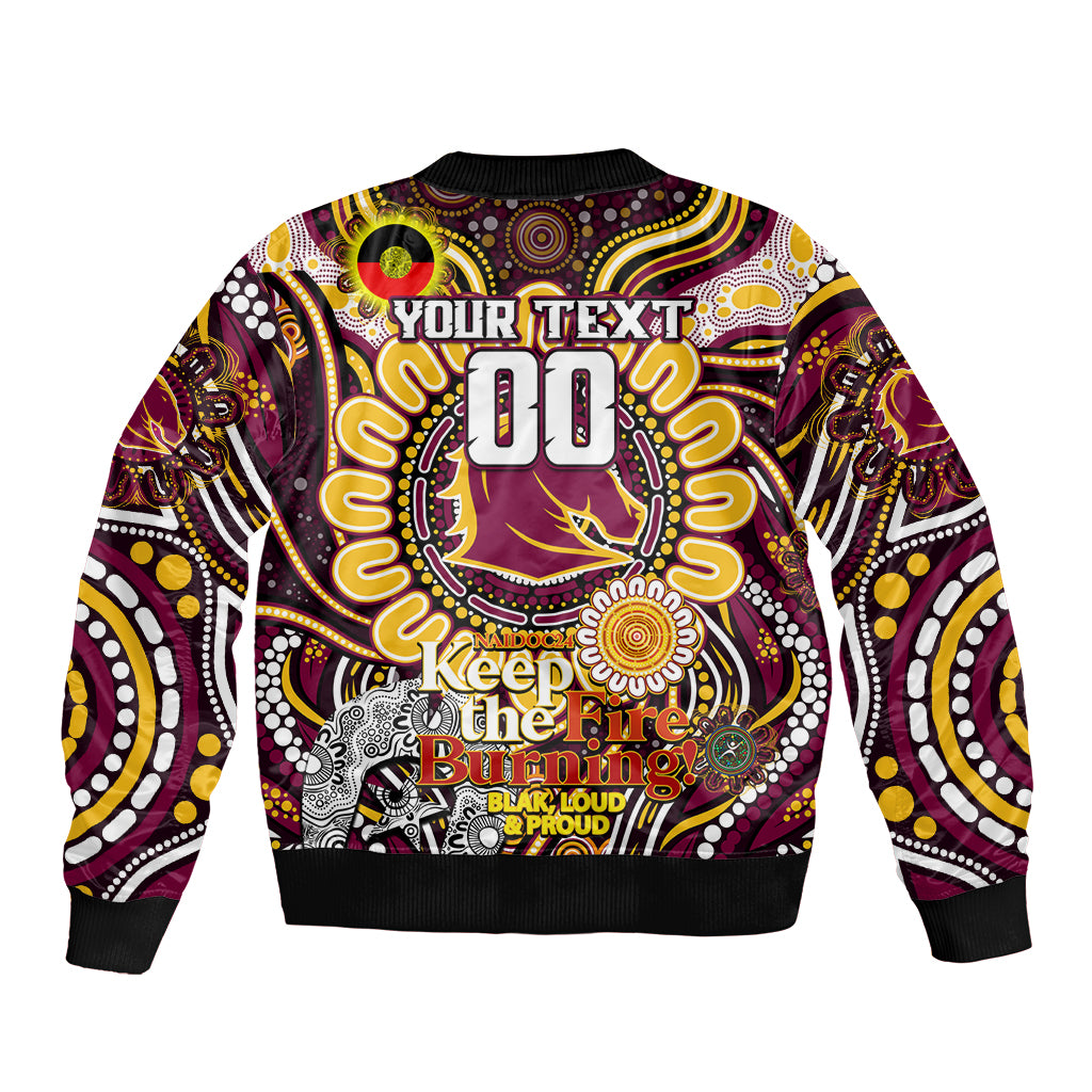 Custom NAIDOC Week 2024 Broncos Bomber Jacket Mascot Rugby