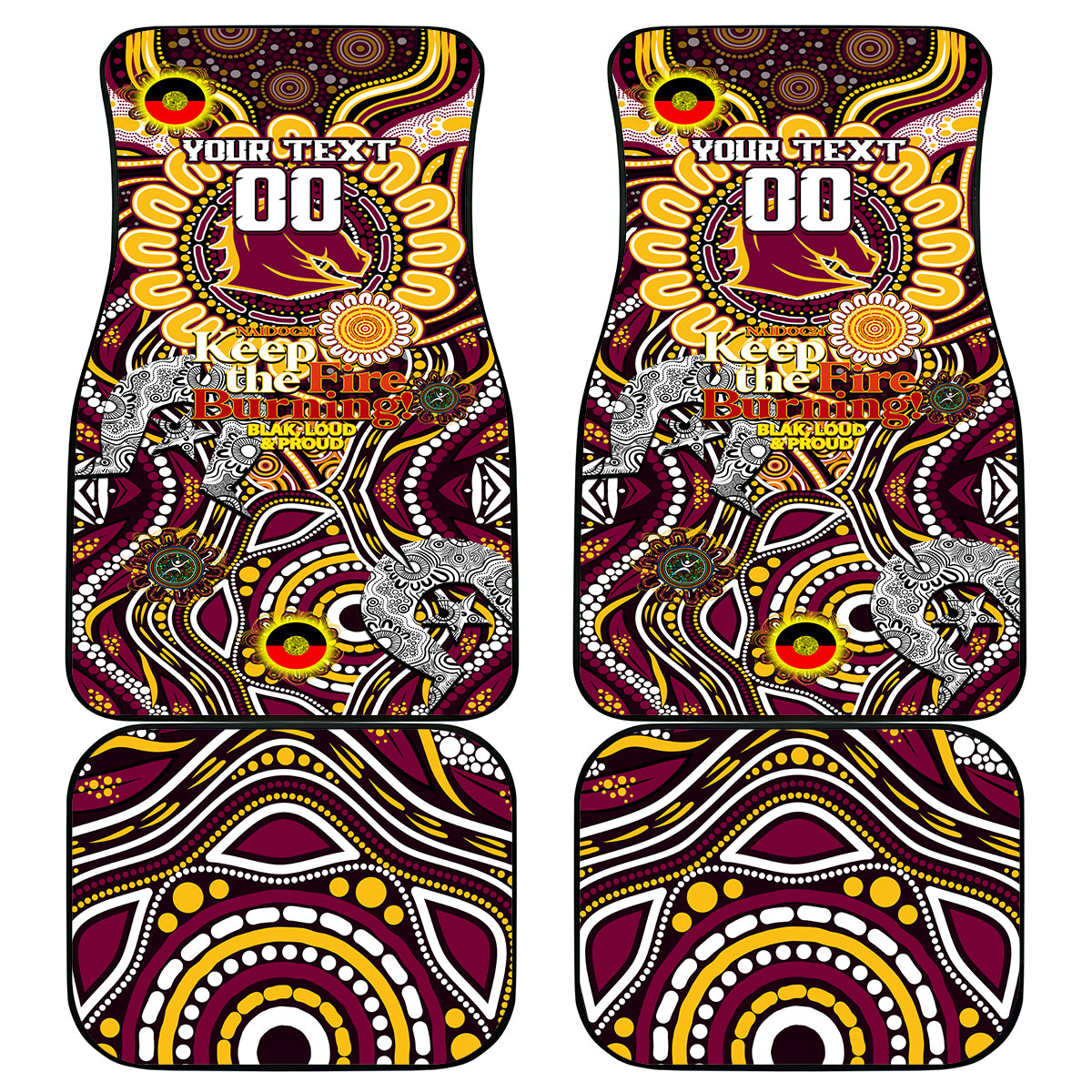 NAIDOC Week 2024 Broncos Car Mats Mascot Rugby