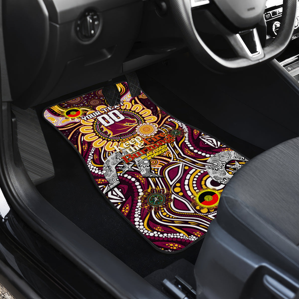 NAIDOC Week 2024 Broncos Car Mats Mascot Rugby