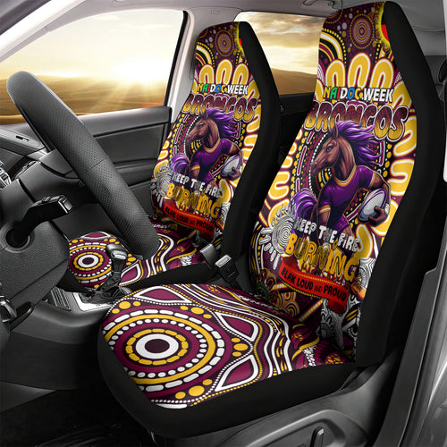 NAIDOC Week 2024 Broncos Car Seat Cover Mascot Rugby