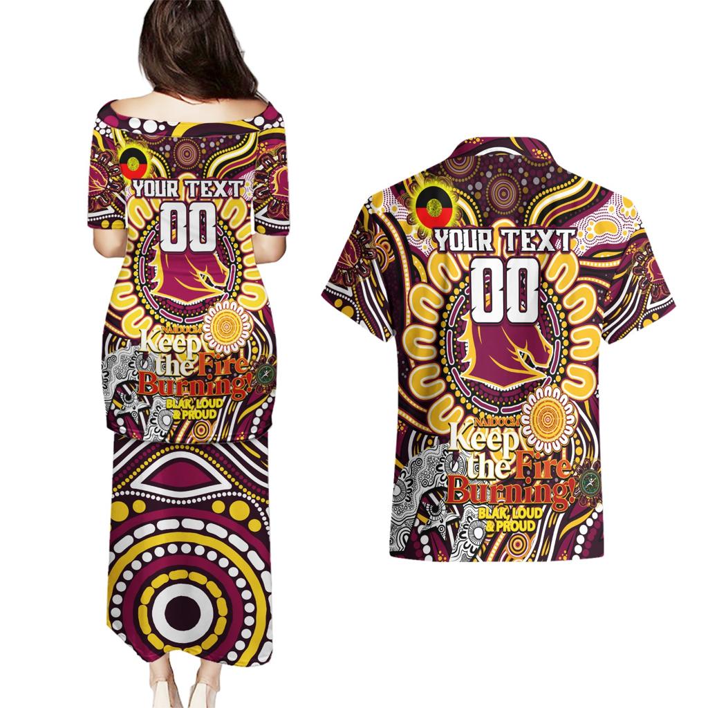 Custom NAIDOC Week 2024 Broncos Couples Matching Puletasi and Hawaiian Shirt Mascot Rugby