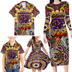 Custom NAIDOC Week 2024 Broncos Family Matching Long Sleeve Bodycon Dress and Hawaiian Shirt Mascot Rugby