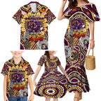 Custom NAIDOC Week 2024 Broncos Family Matching Mermaid Dress and Hawaiian Shirt Mascot Rugby