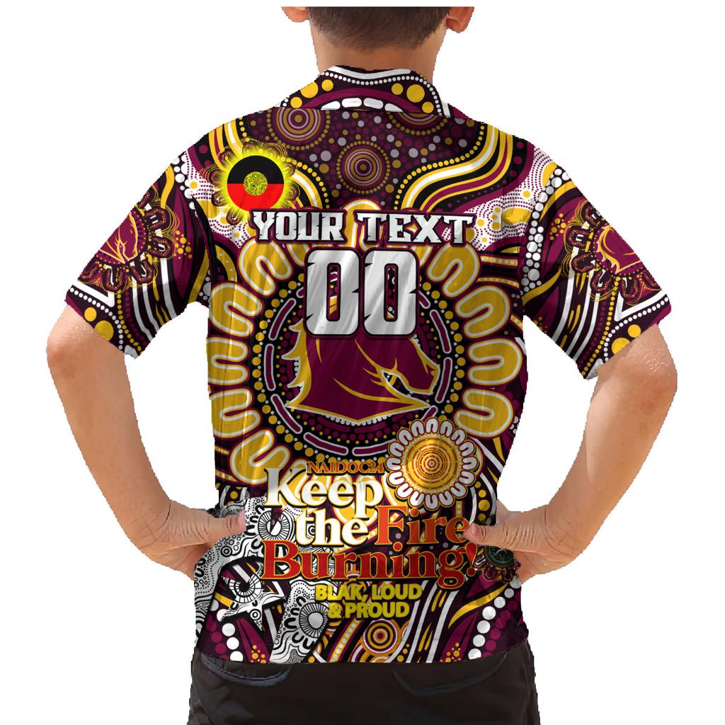 Custom NAIDOC Week 2024 Broncos Family Matching Mermaid Dress and Hawaiian Shirt Mascot Rugby