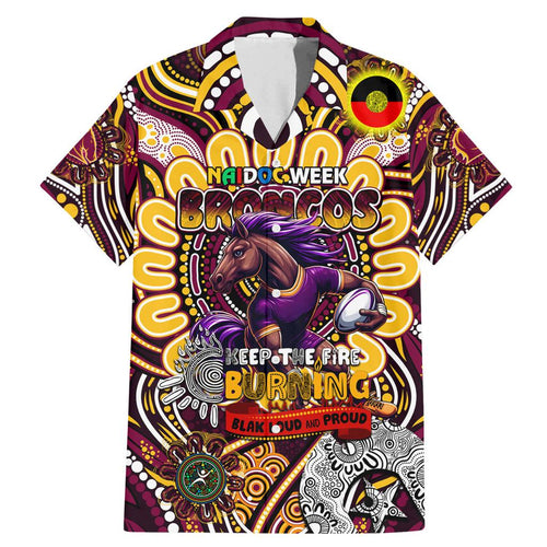 Custom NAIDOC Week 2024 Broncos Family Matching Mermaid Dress and Hawaiian Shirt Mascot Rugby