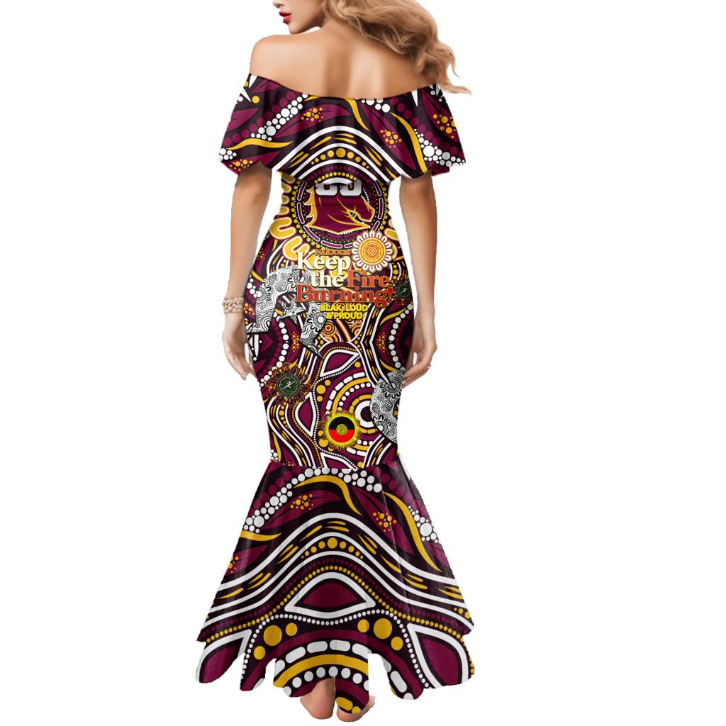Custom NAIDOC Week 2024 Broncos Family Matching Mermaid Dress and Hawaiian Shirt Mascot Rugby