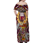 Custom NAIDOC Week 2024 Broncos Family Matching Off Shoulder Maxi Dress and Hawaiian Shirt Mascot Rugby