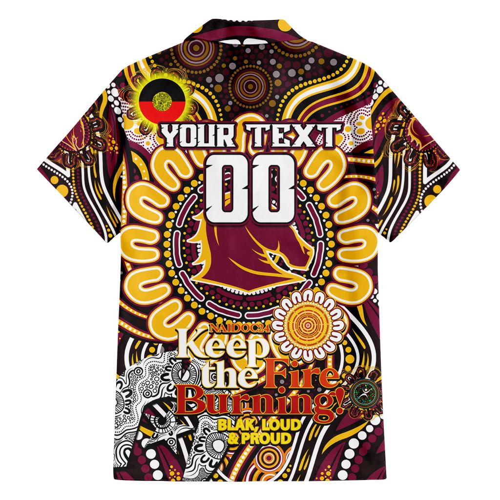 Custom NAIDOC Week 2024 Broncos Family Matching Off Shoulder Short Dress and Hawaiian Shirt Mascot Rugby