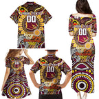 Custom NAIDOC Week 2024 Broncos Family Matching Puletasi and Hawaiian Shirt Mascot Rugby