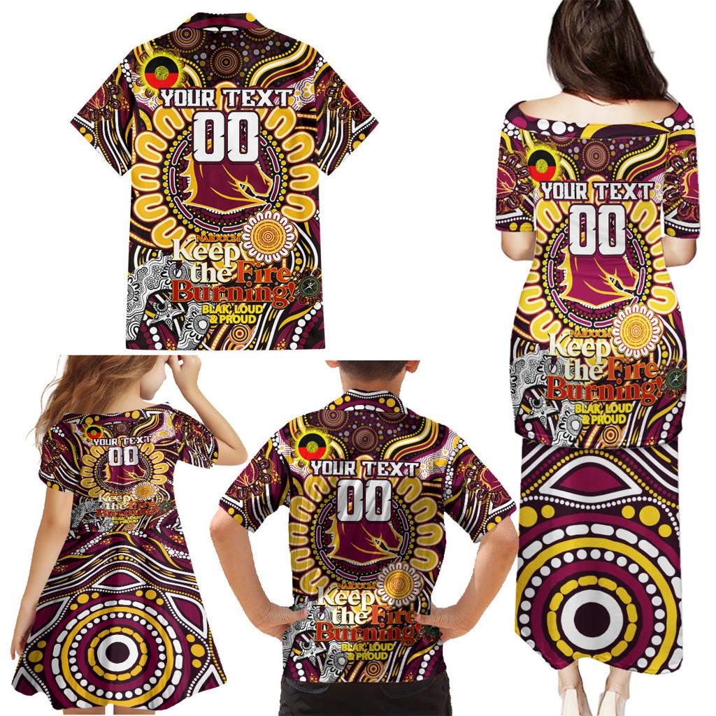 Custom NAIDOC Week 2024 Broncos Family Matching Puletasi and Hawaiian Shirt Mascot Rugby