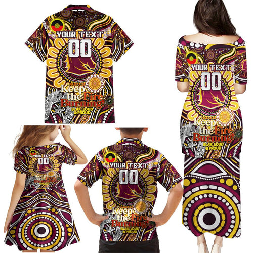 Custom NAIDOC Week 2024 Broncos Family Matching Puletasi and Hawaiian Shirt Mascot Rugby