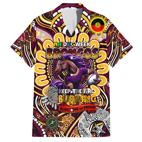 Custom NAIDOC Week 2024 Broncos Family Matching Puletasi and Hawaiian Shirt Mascot Rugby