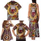 Custom NAIDOC Week 2024 Broncos Family Matching Tank Maxi Dress and Hawaiian Shirt Mascot Rugby