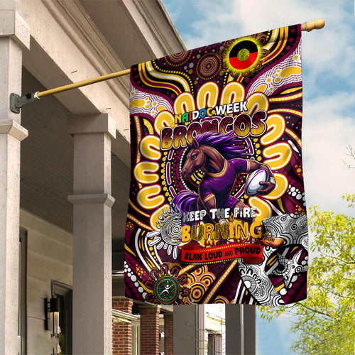 NAIDOC Week 2024 Broncos Garden Flag Mascot Rugby