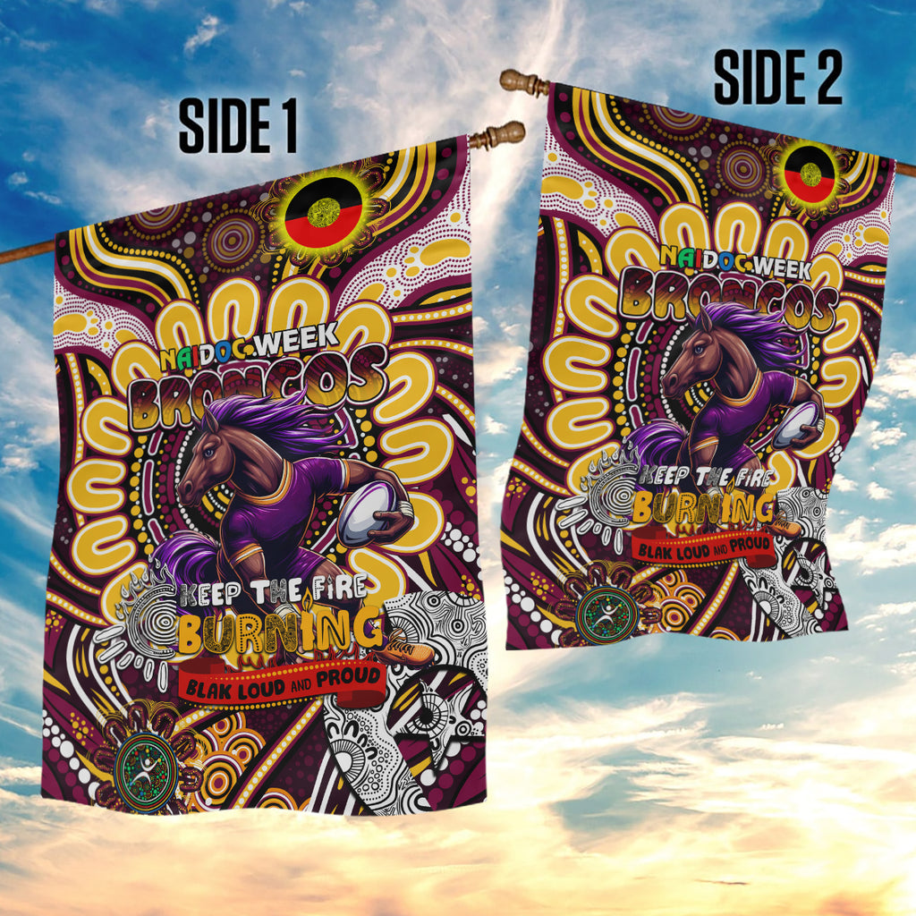 NAIDOC Week 2024 Broncos Garden Flag Mascot Rugby