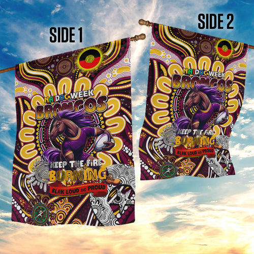 NAIDOC Week 2024 Broncos Garden Flag Mascot Rugby