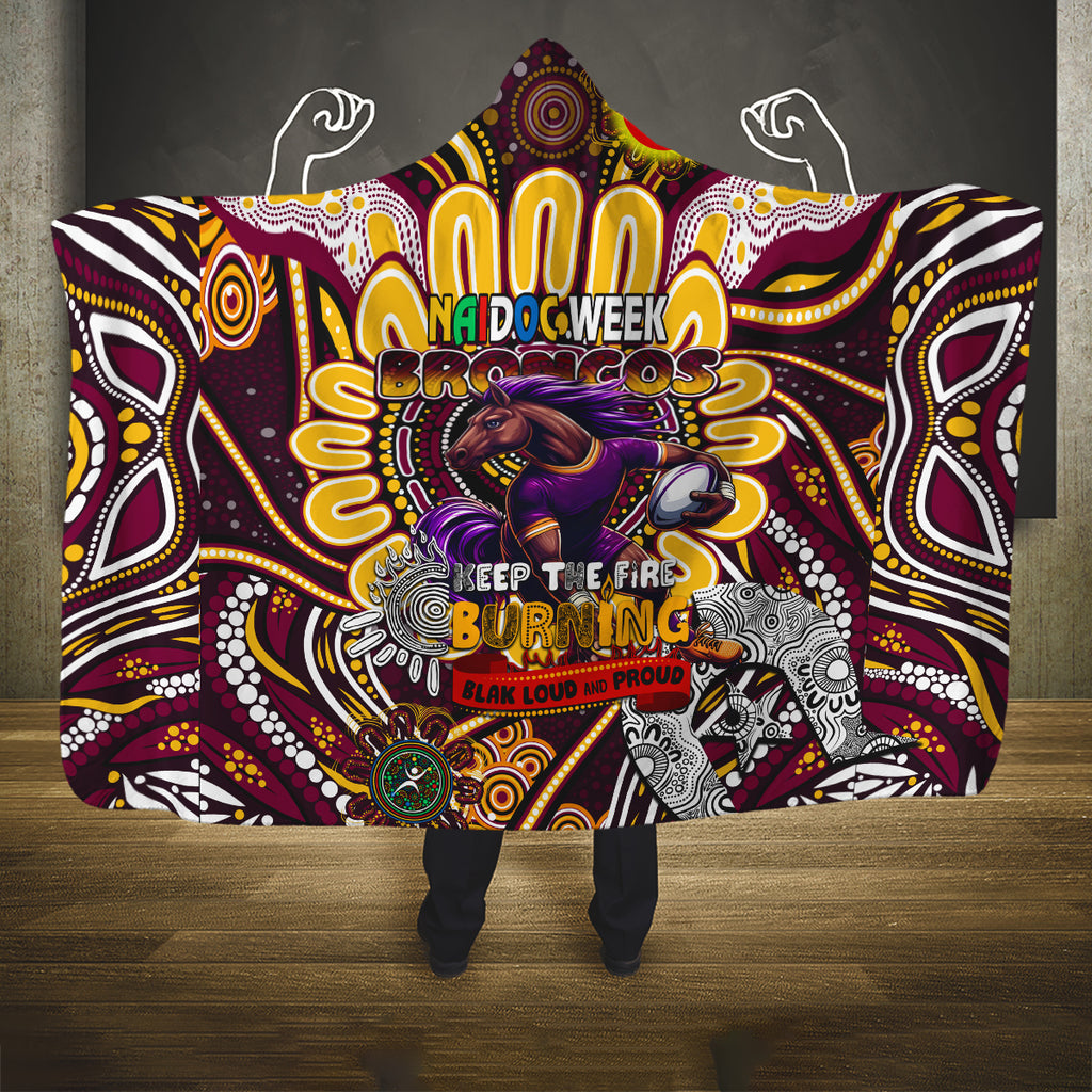 NAIDOC Week 2024 Broncos Hooded Blanket Mascot Rugby